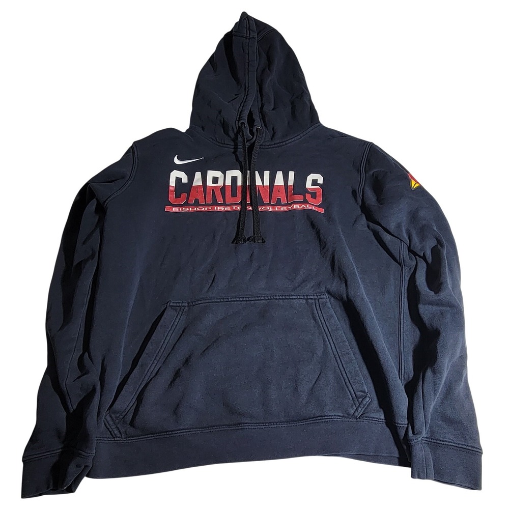 Nike Mens Bishop Ireton Volleyball Cardinals Hoodie Navy Blue Small